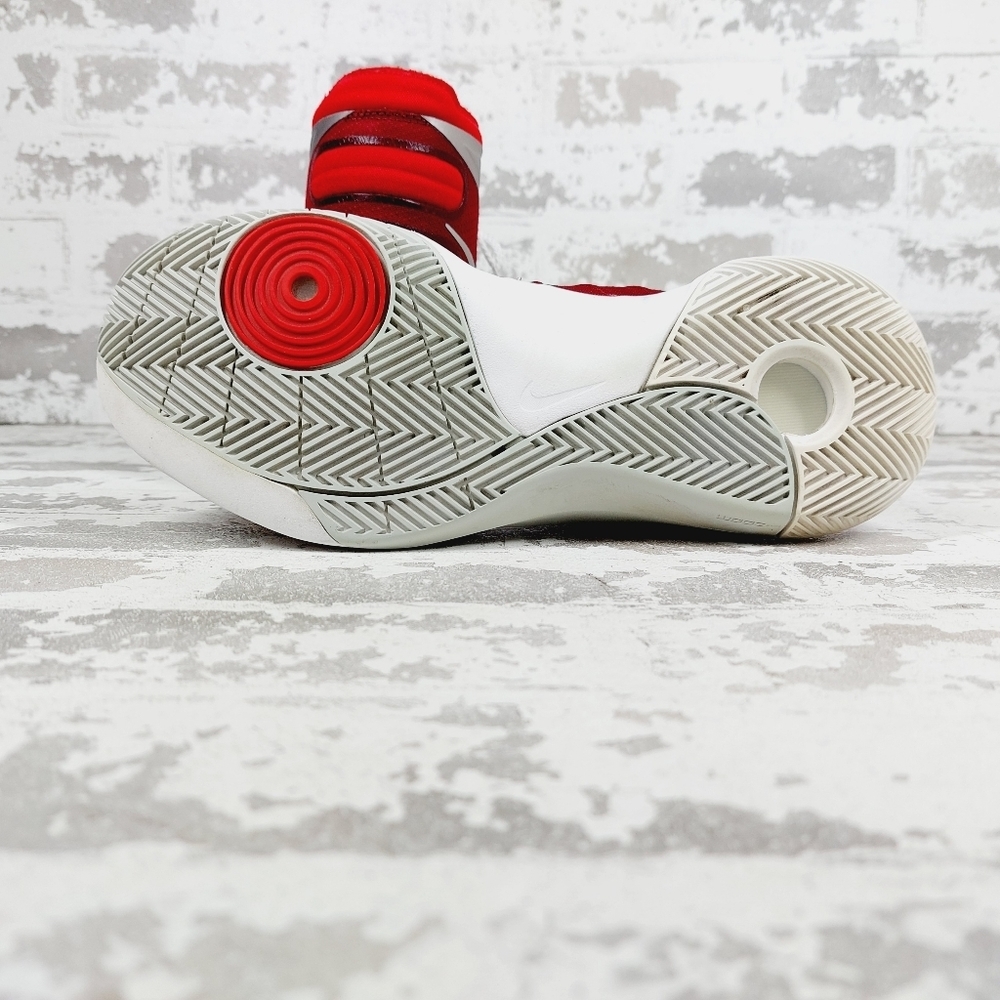 Nike Hyperdunk Red White Logo Lace Up High Top Athletic Basketball Sneakers D170 - Picture 8 of 13